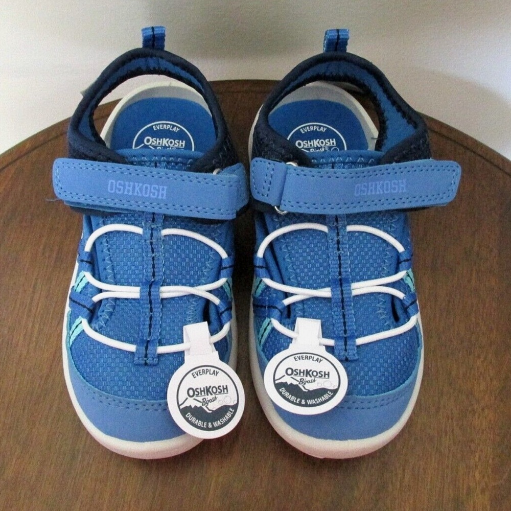 Toddler Boy Sandals Size 10 Blue OshKosh B’gosh Dilan EverPlay Hook & loop NEW